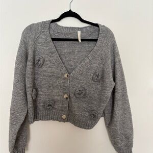 Cozy Gray Button-Up Cardigan